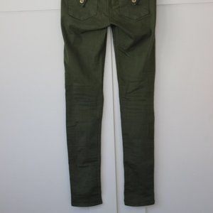Hudson Jeans, Olive Green Skinny Jeans with fold pocket detail, size 28